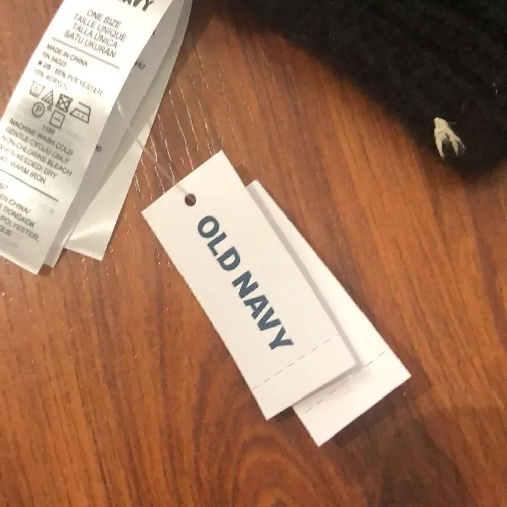 NWT Old Navy Black and white soft scarf with mittens gloves, set